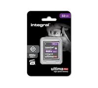 Integral Carte Compact Flash 32GB UDMA-7 866x Vitesse VPG-20 | Lecture à 130 MB/s et écriture à 45 MB/s | Carte Professionnelle à Haute Vitesse