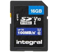 Integral Carte Mémoire 16Go SDHC Haute Vitesse jusqu'à 100MB/s Classe 10, V10, UHS1, U1