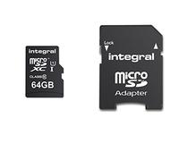 Integral INMSDX64G10-90U1, 64 Go, MicroSD, UHS-I, 90 Mo/s, Class 1 (U1), Noir