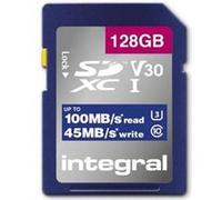 Integral - Carte mémoire flash - 128 Go - Video Class V30 / UHS-I U3 / Class10 - SDXC UHS-I Bleu G