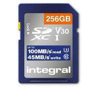 Integral - Carte mémoire flash - 256 Go - Video Class V30 / UHS-I U3 / Class10 - SDXC UHS-I