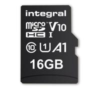 Integral - Carte mémoire flash (adaptateur microSDHC - SD inclus(e)) - 16 Go - A1 / Video Class V10 / UHS Class 1 / Class10 - microSDHC UHS-I