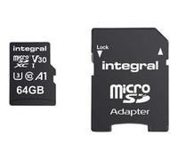 Integral - Carte mémoire flash (adaptateur microSDXC vers SD inclus(e)) - 64 Go - A1 / Video Class V30 / UHS-I U3 / Class10 - microSDXC UHS-I G