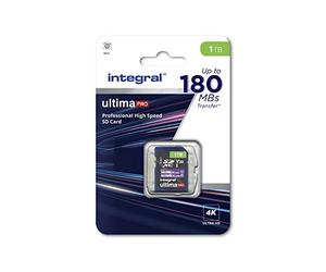 Integral Carte SD 1 Go Integral Vitesse de Lecture vidéo 4K 180 Mo/s et Vitesse d'écriture 150 Mo/s SDXC V30 U3 180- V30 Notre Carte mémoire SD Haute Vitesse la Plus Rapide de Tous Les Temps