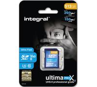INTEGRAL Carte SD 512GB Classe 10 UHS-II V 60 R260/W150 MB/s