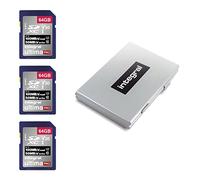 Integral Carte SD 64 Go 3-Pack Vidéo 4K Ultra-HD Haute Vitesse SDXC V30 UHS-I U3 Classe 10 Carte mémoire jusqu'à 100 Mo/s, la Couleur Peut Varier