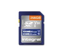 INTEGRAL Carte SD 256GB Classe 10 UHS-I V30 R100 MB/s