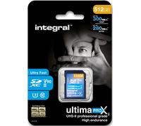 Integral Carte 512GB UHS-II V90 Jusqu'à 300MB/s en Lecture et 280MB/s en écriture Carte mémoire SDHC Professionnelle Haute Vitesse