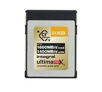 Integral CFexpress Carte mémoire 512 Go Type B 2.0 12K et 8K RAW et 8K 120 FPS 1600 Mo/s en lecture 1400 Mo/s Vitesse d'écriture 1400 Mo/s Vitesse d'écriture soutenue Conçue pour les appareils photo