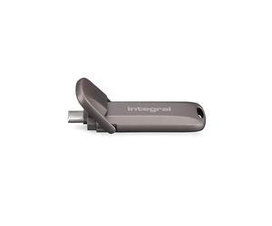 Integral Clé USB en métal USSD 512 GB Turbo-C USB 3.2 Gen 2x2, SSD Portable Ultra-Rapide, Lecture Jusqu’à 2 000 MB/s et écriture Jusqu’à 1 700 MB/s - Design en Alliage de Zinc