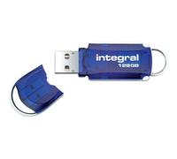 Integral Courier - Clé USB - 128 Go - USB 2.0 - bleu transparent