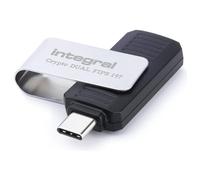 Integral Crypto-C Dual FIPS 197 - Clé USB - chiffré - 32 Go - USB-C 3.2 Gen 1 - argent noir