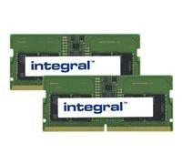 Integral - DDR5 - kit - 16 Go: 2 x 8 Go - SO DIMM 262 broches - 4800 MHz / PC5-38400 - CL40 - 1.1 V - mémoire sans tampon - non ECC