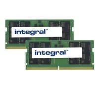 Integral - DDR5 - kit - 64 Go: 2 x 32 Go - SO DIMM 262 broches - 4800 MHz / PC5-38400 - CL40 - 1.1 V - mémoire sans tampon - non ECC