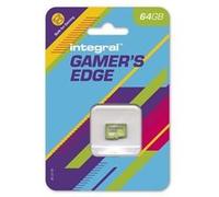 Integral Gamer's Edge - Carte mémoire flash (adaptateur microSDXC vers SD inclus(e)) - 64 Go - Video Class V30 / UHS-I U3 - microSDXC UHS-I U3