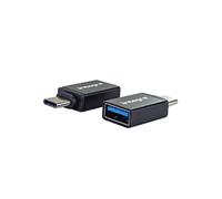 Integral INADUSB3.0ATOCTW Adaptateur USB Type-A vers USB Type-C (Femelle), Noir, USB 3.0, Windows/macOS/Linux, 14x7x32mm, 2 pièces