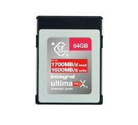 Integral Carte mémoire 64 Go CFexpress Type B 2.0 8K RAW et 4K 120 FPS 1700MB/s Lecture 1600MB/s Vitesse d'écriture Conçue pour Le cinéaste et Le Photographe Professionnel Noir