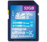 Integral Carte 32GB UHS-II V90 Jusqu'à 300MB/s en Lecture et 270MB/s en écriture Carte mémoire SDHC Professionnelle Haute Vitesse