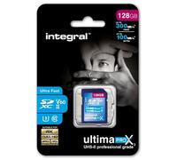 Integral Carte 128GB UHS-II SD V60 Jusqu'à 300MB/s en Lecture et 100MB/s en écriture Carte mémoire SDXC Professionnelle Haute Vitesse