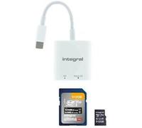 Integral - Lecteur de carte (microSD, microSDHC, microSDXC, SD, SDHC, SDXC, TransFlash) - USB-C 3.0 Noir