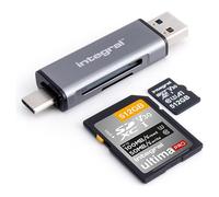Integral - Lecteur de carte (microSD, microSDHC, microSDXC, SD, SDHC, SDXC) - USB 3.2 Gen 1 / USB-C