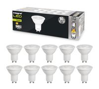 Integral LED Ampoules GU10, blanc chaud 2700K, 600lm, 5,7W (équivalent 75W), compatible variateur, haute efficacité énergétique, pour spots et encastrés (salle de bain, cuisine, salons), lot de 10