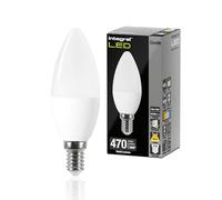 Integral LED E14 Chaud 2700K, 470LM, 4.9W (équivaut à 40W) Ampoule bougie dépolie dimmable - Paquet de 4 - Efficace en énergie, Pour les lampes du salon, salle à manger et chambre à coucher