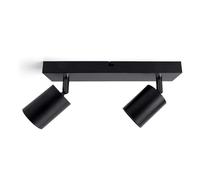 Integral LED Rampe LED Siena 2 spots GU10 | Éclairage intérieur pour montage au plafond | Têtes orientables et rotatives | Idéal pour salon, chambre, cuisine et salle à manger - Noir mat