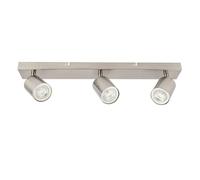 Integral LED Rampe LED Siena 3 spots GU10 | Éclairage intérieur pour montage au plafond | Têtes orientables et rotatives | Idéal pour salon, chambre, cuisine et salle à manger - Nickel satiné