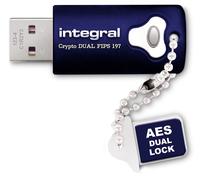 INTEGRAL MEMORY Clé USB 3.0 FIPS 197 Crypto Dual, chiffrement 256 bits - 32 Go - Bleu