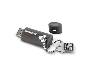 Integral Memory INFD8GCRY3.0197 Clé 8 Go USB 3.0 Crypto Chiffrement Matériel AES-256 certifiée Fips 197 Gris