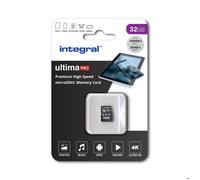 Integral UltimaPro - Carte mémoire flash (adaptateur microSDHC - SD inclus(e)) - 32 Go - A1 / Video Class V30 / UHS Class 3 / Class10 - microSDHC UHS-I