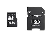 Integral microSDHC 32Go Carte Mémoire UltimaPro Haute Vitesse jusqu'à 90 Mb/s, Classe 10, UHS-I, U1 + Adaptateur SD