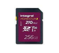 Integral Momentum I 256 Go Carte SDXC, 210 Mo/s en Lecture, 180 Mo/s en écriture, V30, U3, pour Reflex numériques, Hybrides et caméscopes, vidéo 4K UHD/Rafale, étanche, Antichoc