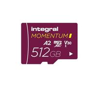 Integral Momentum I 512 Go Carte microSDXC, 210 Mo/s en Lecture, 180 Mo/s en écriture, V30, U3, A2, pour 4K/5K UHD sur GoPro, Drones DJI, caméras Sport et 360°, étanche, Antichoc