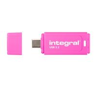 Integral Neon-C - Clé USB - 128 Go - USB-C 3.1 Gen 1 - rose