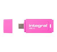 Integral Neon-C - Clé USB - 64 Go - USB-C 3.1 Gen 1 - rose
