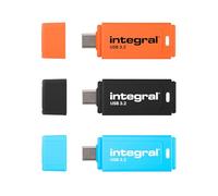 Integral Pack de 3 clés USB Neon-C 128Go USB 3.2 Gen 1 - Type-C/USB 3.1/3.0, Neon Jaune/Orange/Rose, Vitesse de Lecture Jusqu’à 150Mo/s, Vitesse d’écriture Jusqu’à 30Mo/s, Plug-and-Play