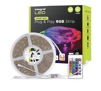 Integral Ruban LED RVB 5 mètres, changement de couleur, variation d’intensité, synchro musicale, contrôle Tuya Smart App et distant, Plug and Play, prise secteur (R-U), pour l’intérieur