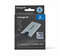 Integral SlimXpress Pro INSSD2TPORT3.2SLIMXS lecteur à circuits intégrés externe Technologie Thunderbolt 2 To USB Type-C USB 3.2 Gen 2x2 Argent