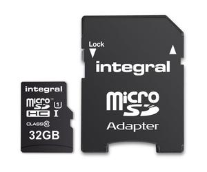 Integral Smartphone and Tablet - Carte mémoire flash (adaptateur microSDHC - SD inclus(e)) - 32 Go - Class 10 - microSDHC UHS-I