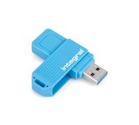 Integral Swivel Neon Clé USB 256 Go Bleu Fluo, 3.2 Gen 1 Type-A, 256GB | 3.2 / 3.1 / 3.0 USB, Type-A haute vitesse, 150 Mo/s en lecture et 30 Mo/s en écriture, stockage portable pour PC et Mac