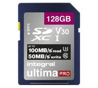 Integral UltimaPro - Carte mémoire flash - 128 Go - Video Class V30 / UHS-I U3 / Class10 - SDXC UHS-I