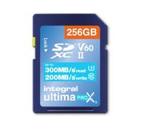 Integral Carte 256GB UHS-II SD V60 Jusqu'à 300MB/s en Lecture et 200MB/s en écriture Carte mémoire SDXC Professionnelle Haute Vitesse