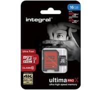 Integral Carte Mémoire 16Go MicroSDHC UltimaProX Haute Vitesse jusqu'à 95MB/s Classe 10, U3 + Adaptateur SD