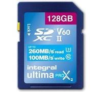 Integral UltimaPro X2 - Carte mémoire flash - 128 Go - Video Class V60 / UHS-II U3 / Class10 - SDXC UHS-II Noir G