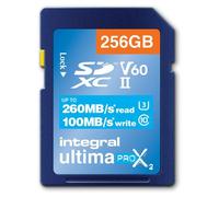 Integral UltimaPro X2 - Carte mémoire flash - 256 Go - Video Class V60 / UHS-II U3 / Class10 - SDXC UHS-II