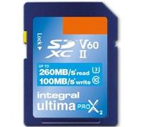 Integral UltimaPro X2 - Carte mémoire flash - 256 Go - Video Class V60 / UHS-II U3 / Class10 - SDXC UHS-II G