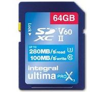 Integral UltimaPro X2 - Carte mémoire flash - 64 Go - Video Class V60 / UHS-II - SDXC UHS-II G
