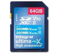 Integral UltimaPro X2 - Carte mémoire flash - 64 Go - Video Class V90 / UHS-II U3 / Class10 - microSDXC UHS-II G